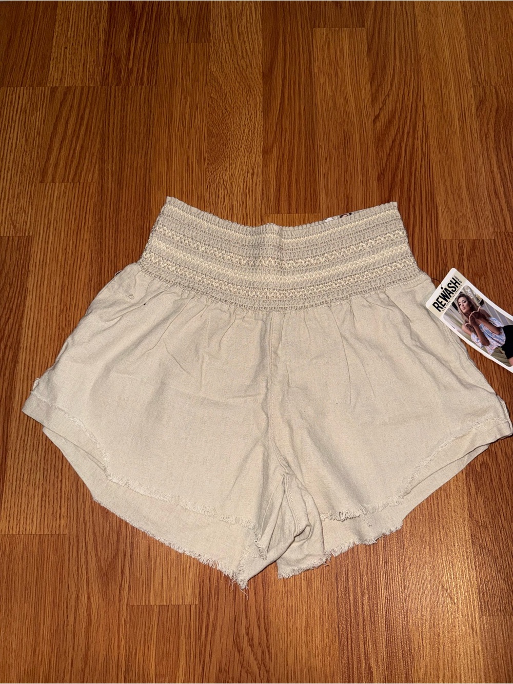 High Waist Beige Shorts